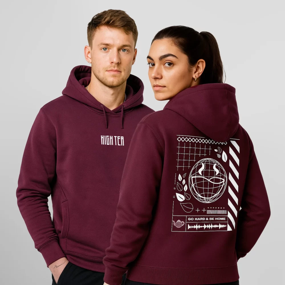 HIGH TEA HOODIE - "AFTER DARK" (BURGUNDY)