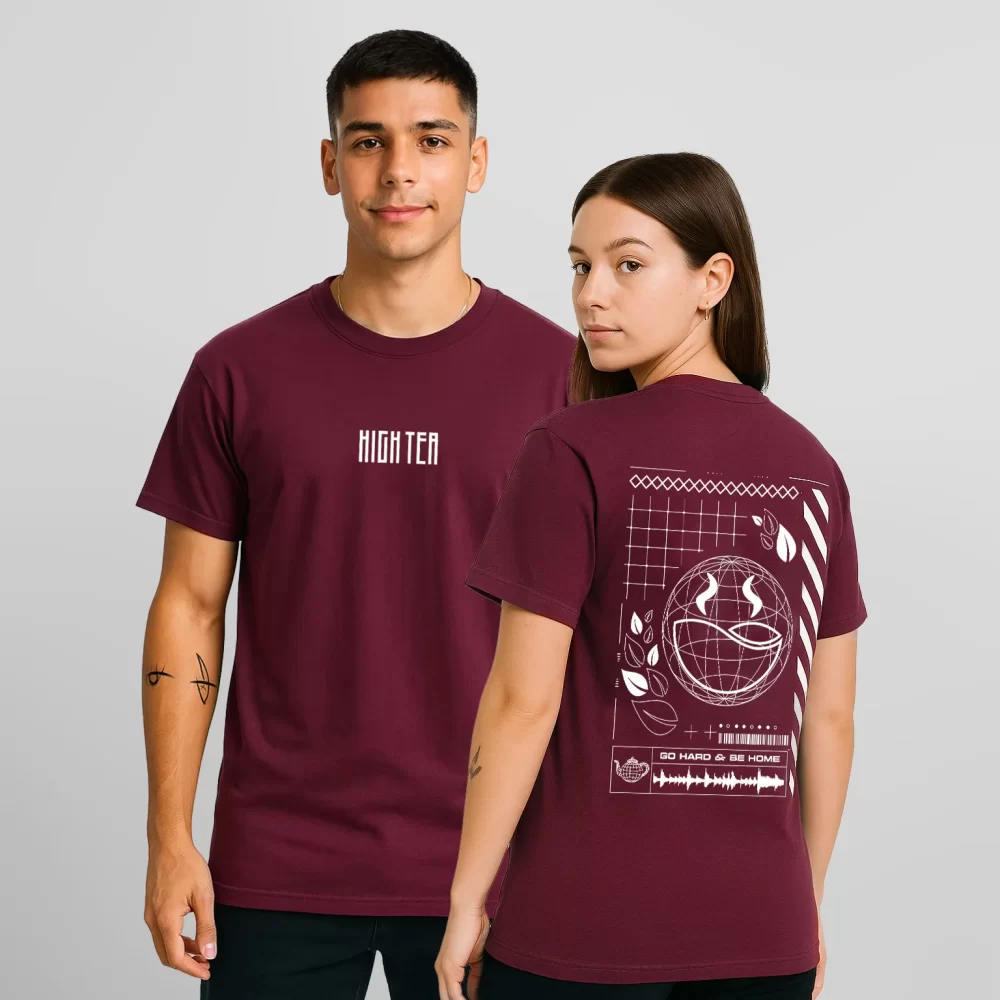 HIGH TEA-SHIRT - "AFTER DARK" (BURGUNDY)
